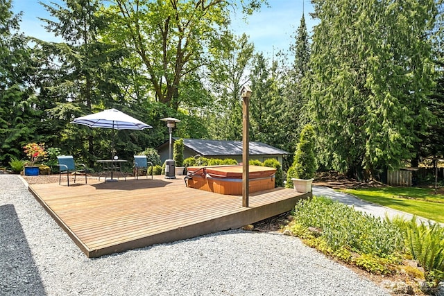14531 262nd Ave SE, Issaquah, WA 98027 - view of patio with a hot tub and a wooden deck