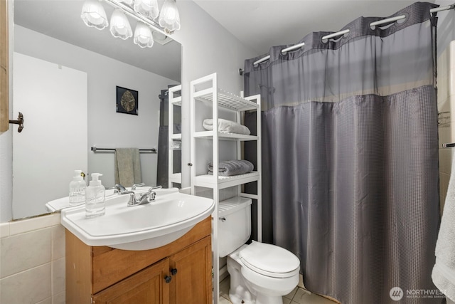 1521 90th Dr NE, Lake Stevens, WA 98258 - full bath with vanity, tile patterned flooring, and curtained shower