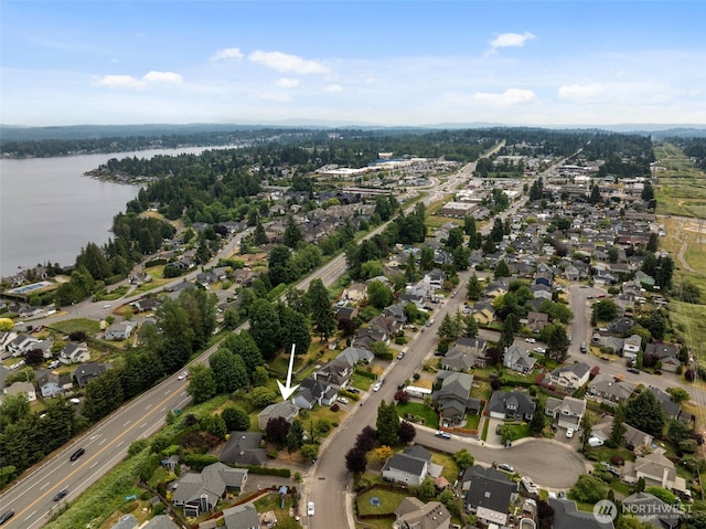 1521 90th Dr NE, Lake Stevens, WA 98258 - aerial overview of property's location featuring a large body of water and nearby suburban area