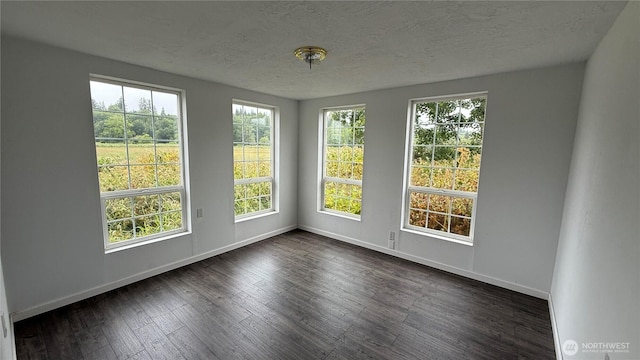 57 Covered Bridge Rd, Grays River, WA 98621 - unfurnished room featuring healthy amount of natural light, a textured ceiling, and dark wood-type flooring
