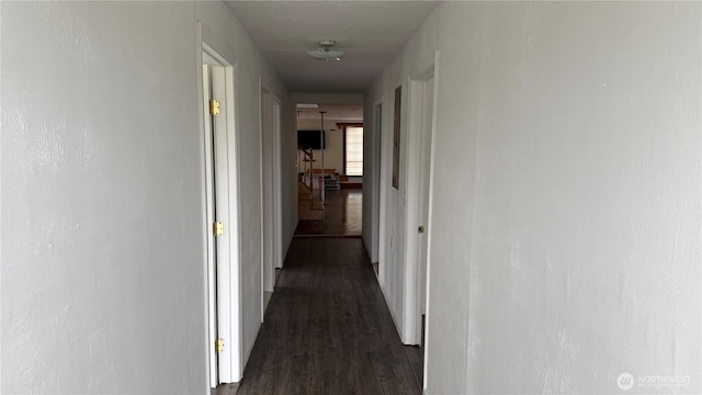 57 Covered Bridge Rd, Grays River, WA 98621 - hall with dark wood-style flooring