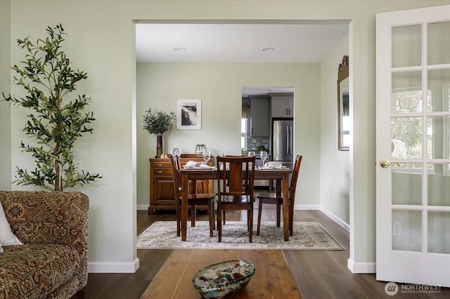 179 Perry Dr, Coupeville, WA 98239 - dining room with dark wood finished floors and recessed lighting