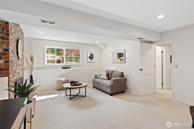 3420 210th Pl NE, Sammamish, WA 98074 - living room featuring carpet flooring, a fireplace, and recessed lighting