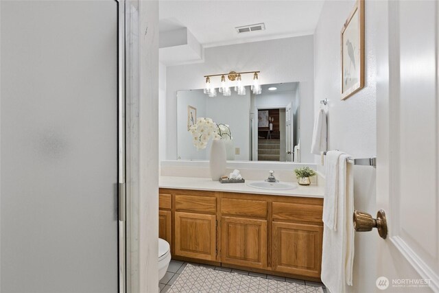 3420 210th Pl NE, Sammamish, WA 98074 - full bath featuring vanity, tile patterned floors, and an enclosed shower