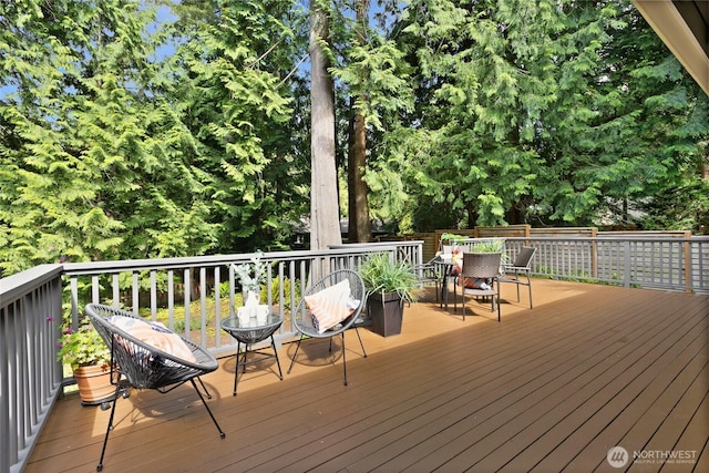 3420 210th Pl NE, Sammamish, WA 98074 - wooden deck with outdoor dining space
