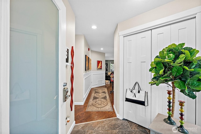 2313 S Cedar St Unit 107, Tacoma, WA 98405 - entrance foyer featuring stone finish flooring and recessed lighting