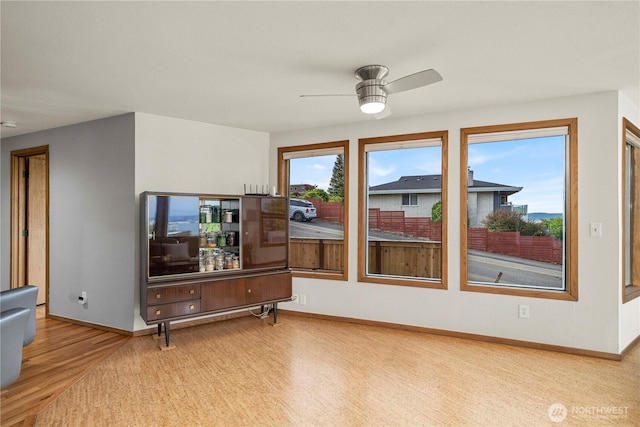 3519 N Union Ave Unit 2, Tacoma, WA 98407 - spare room featuring wood finished floors and ceiling fan