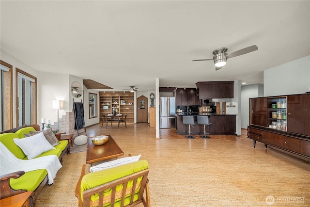 3519 N Union Ave Unit 2, Tacoma, WA 98407 - living area with ceiling fan and light wood finished floors