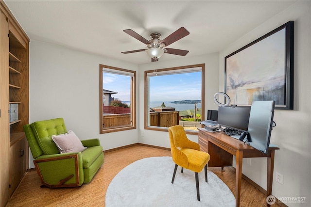 3519 N Union Ave Unit 2, Tacoma, WA 98407 - office space with plenty of natural light, light wood-type flooring, and a ceiling fan