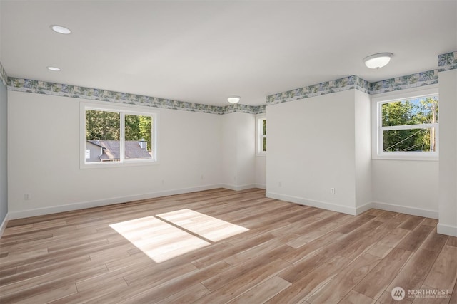 32701 SE 43rd St, Fall City, WA 98024 - spare room with plenty of natural light, light wood-type flooring, and recessed lighting