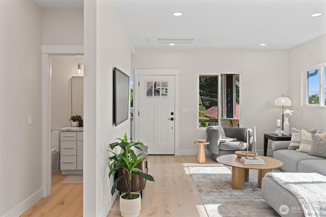 320 NW 51st St Unit A, Seattle, WA 98107 - living area with light wood finished floors and recessed lighting