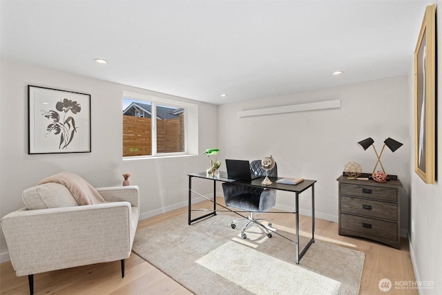 320 NW 51st St Unit A, Seattle, WA 98107 - office area featuring wood finished floors and recessed lighting