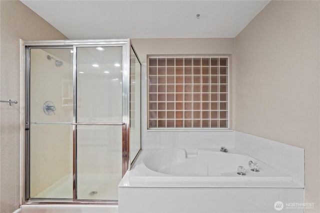 9910 Fairview Lake Rd SW, Port Orchard, WA 98367 - full bathroom featuring a shower stall and a garden tub