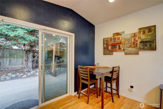 4031 Alyssa Ct, Bellingham, WA 98226 - dining room featuring wood finished floors and vaulted ceiling