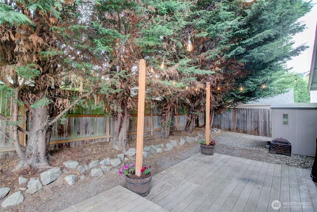 4031 Alyssa Ct, Bellingham, WA 98226 - wooden deck with a fenced backyard