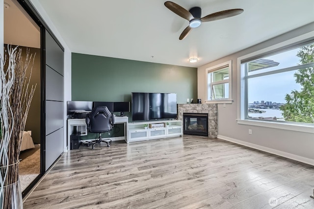 655 Crockett St Unit B304, Seattle, WA 98109 - office space featuring wood finished floors and ceiling fan