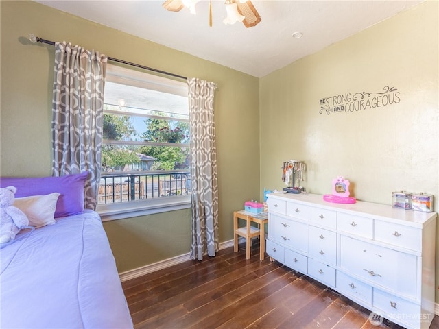 1018 Vassar Ave, Wenatchee, WA 98801 - bedroom with dark wood finished floors and a ceiling fan