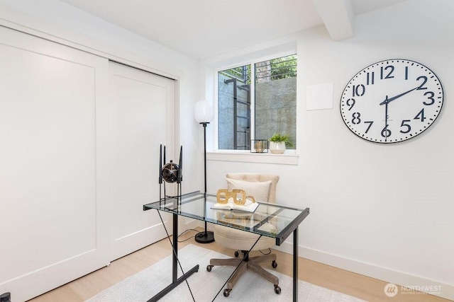 2216 18th Ave S, Seattle, WA 98144 - office space featuring light wood-type flooring and beamed ceiling