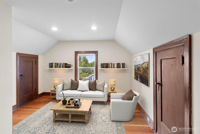 720 N Forest St, Bellingham, WA 98225 - living room with light wood-type flooring and vaulted ceiling