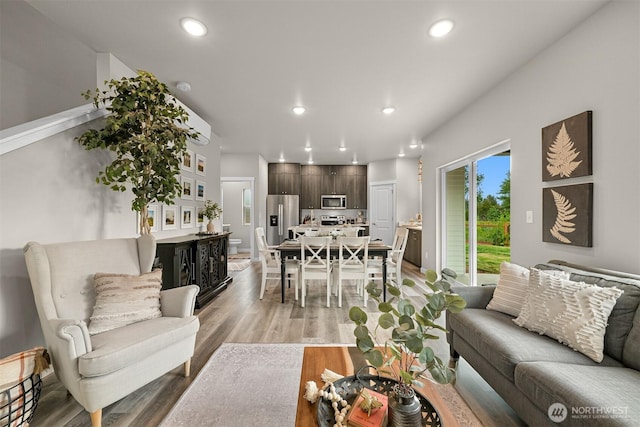 2649 Sandwood Ln, Blaine, WA 98230 - living area with light wood finished floors and recessed lighting