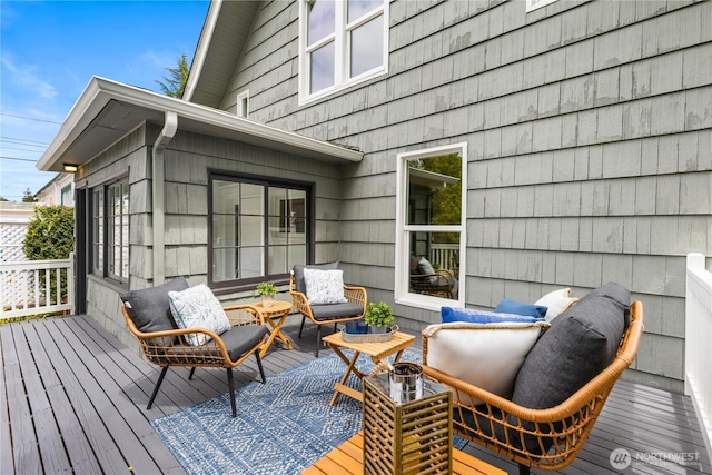8251 Densmore Ave N, Seattle, WA 98103 - deck featuring an outdoor hangout area