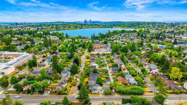 8251 Densmore Ave N, Seattle, WA 98103 - aerial perspective of suburban area with a large body of water