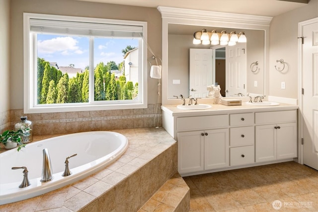 1206 S 36th Pl, Renton, WA 98055 - full bath with a garden tub, double vanity, and healthy amount of natural light