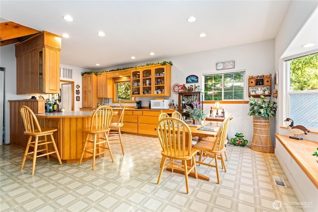 9204 Silver Lake Rd, Maple Falls, WA 98266 - dining room with light floors and recessed lighting