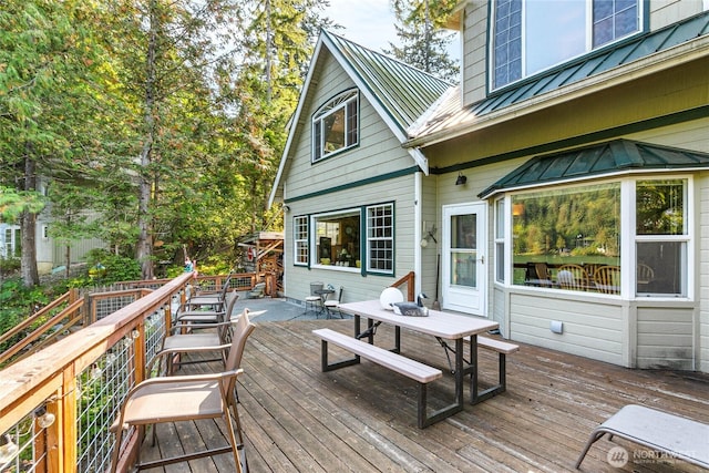 9204 Silver Lake Rd, Maple Falls, WA 98266 - wooden terrace with outdoor dining area