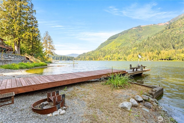 9204 Silver Lake Rd, Maple Falls, WA 98266 - dock area featuring a water and mountain view and a wooded view