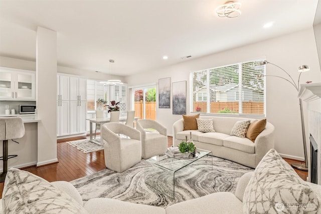 17710 39th Ave SE, Bothell, WA 98012 - living room with dark wood-type flooring and recessed lighting