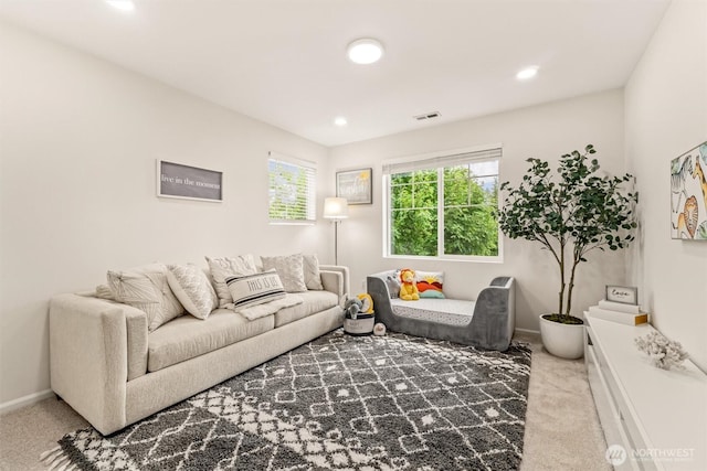 17710 39th Ave SE, Bothell, WA 98012 - carpeted living room with recessed lighting and baseboards