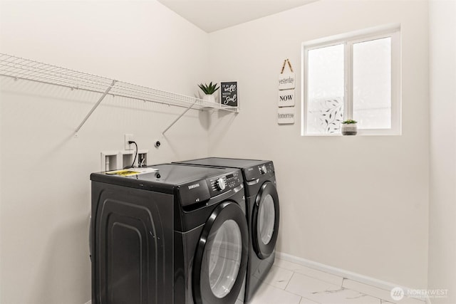 17710 39th Ave SE, Bothell, WA 98012 - washroom with washer and dryer and light marble finish floors