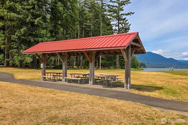 118 Bald Eagle Rd, Ariel, WA 98603 - view of community with a gazebo, a yard, and a water and mountain view
