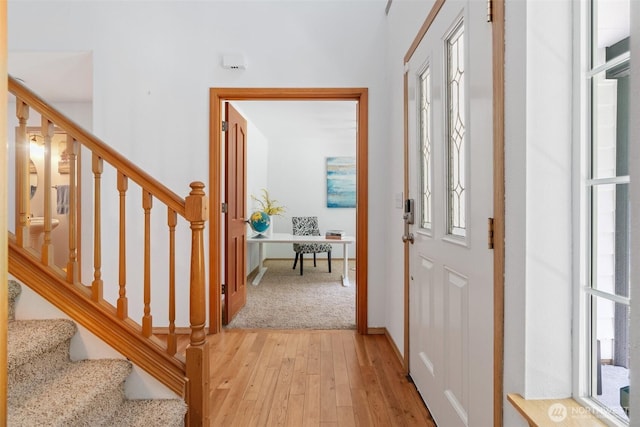 6211 18th Ave SW, Olympia, WA 98512 - foyer entrance featuring light wood-type flooring, plenty of natural light, and stairs