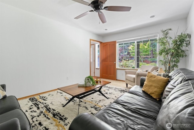 6211 18th Ave SW, Olympia, WA 98512 - living area with a ceiling fan and baseboards