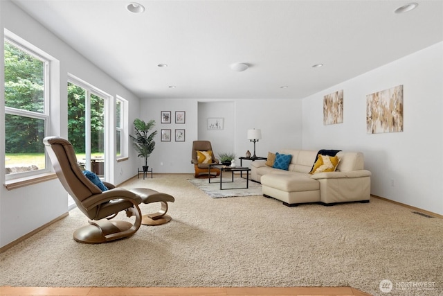 6211 18th Ave SW, Olympia, WA 98512 - living room featuring carpet flooring and recessed lighting