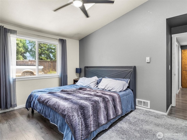 16002 5th Ave E, Tacoma, WA 98445 - bedroom with wood finished floors, vaulted ceiling, and ceiling fan