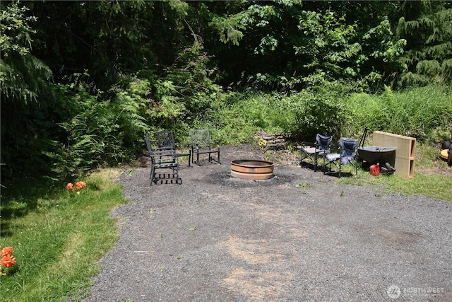 112 Primrose Ln, Cinebar, WA 98533 - view of yard with a fire pit