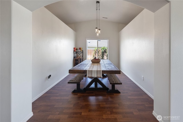 5421 Jackson Ln, Pasco, WA 99301 - dining space with lofted ceiling, arched walkways, and wood finished floors