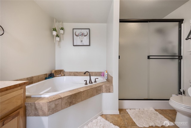 5421 Jackson Ln, Pasco, WA 99301 - bathroom featuring a shower stall, a garden tub, and vanity