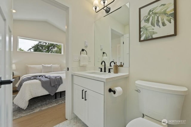 10342 39th Ave NE, Seattle, WA 98125 - bathroom featuring vanity, ensuite bathroom, and wood finished floors