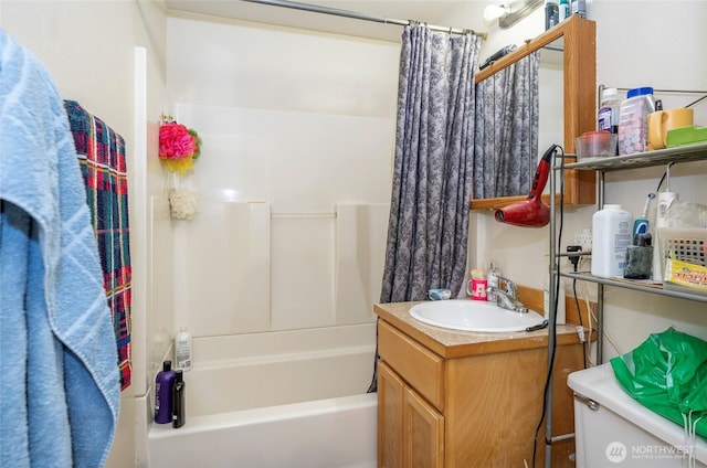 4917 N Vassault St, Tacoma, WA 98407 - full bathroom with vanity and shower / bath combination with curtain