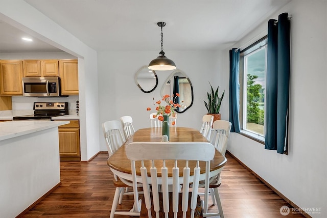 921 Pershing Ave Unit 101, Bremerton, WA 98312 - dining space with dark wood-style flooring and recessed lighting