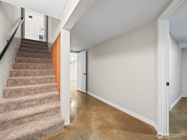 4510 N 24th St, Tacoma, WA 98406 - staircase with finished concrete floors and baseboards