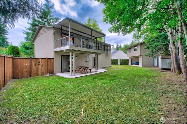 17417 28th Ave SE, Bothell, WA 98012 - rear view of property with a balcony, a patio, and a fenced backyard