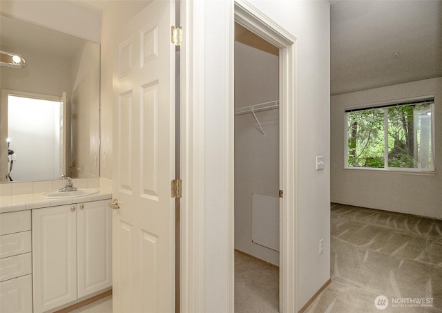 12712 Admiralty Way Unit F106, Everett, WA 98204 - bathroom with vanity and a walk in closet