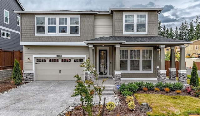 16321 SE 133rd Pl, Renton, WA 98059 - craftsman-style house featuring driveway, a garage, and stone siding