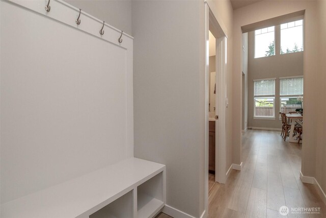 16321 SE 133rd Pl, Renton, WA 98059 - mudroom featuring light wood-style floors and baseboards