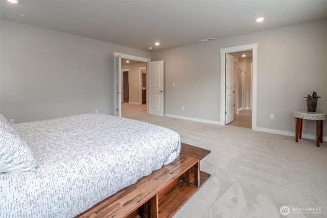 16321 SE 133rd Pl, Renton, WA 98059 - bedroom with recessed lighting and light colored carpet
